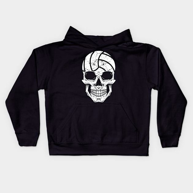 Volleyball Skull Head Kids Hoodie by Mila46